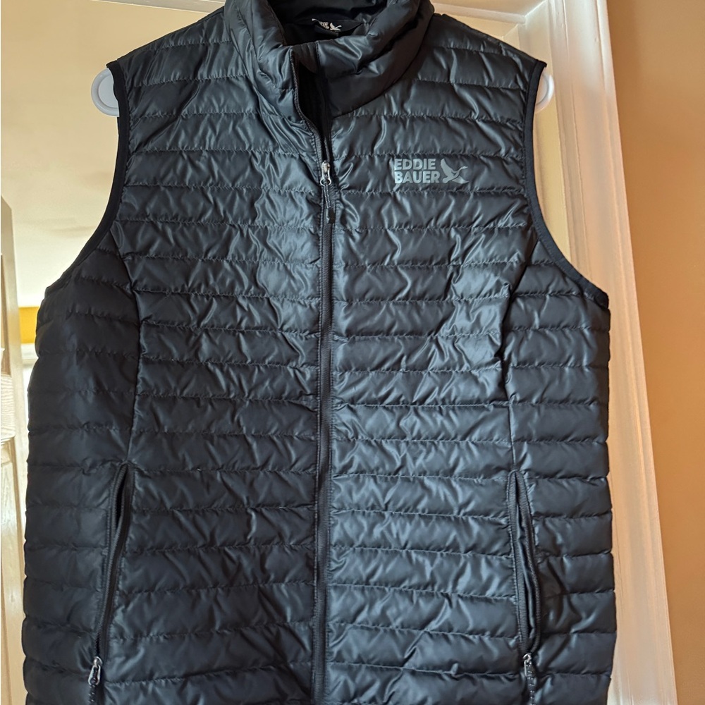 Eddie Bauer Womens Black Quilted Packable Vest- Size L